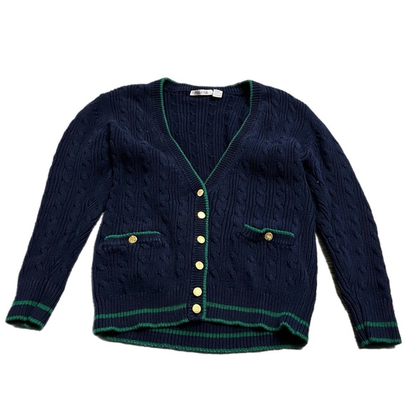 Vintage Robin Sinkler Preppy Cable Knit Argyle Sweater...